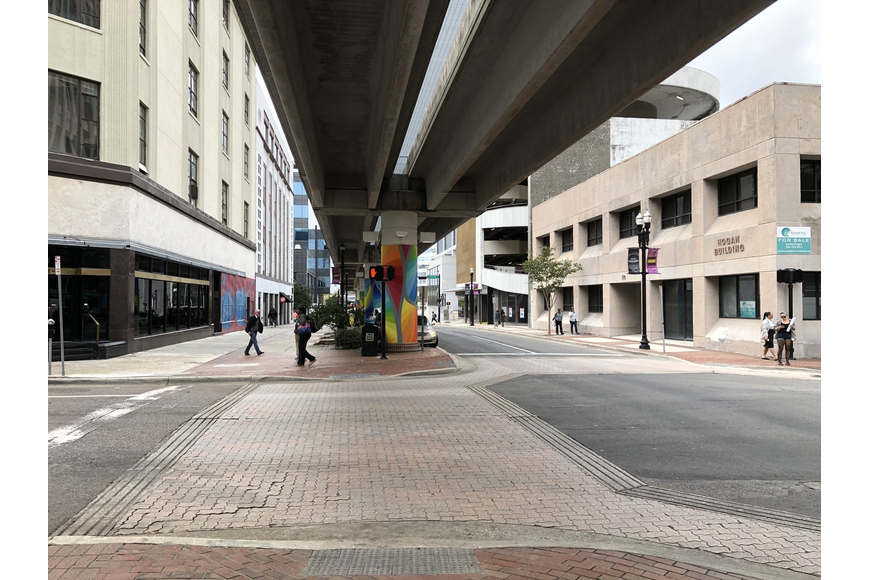 Image of Hogan Street. One of the Downtown Corridors with the Space that Could be Filled by Restaurants 