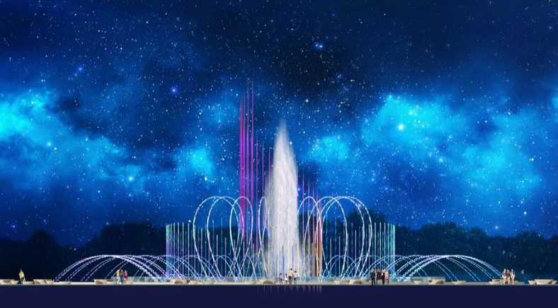 Image Showcasing Future Fountain Plans with Elaborate Water, Music and Light Shows 