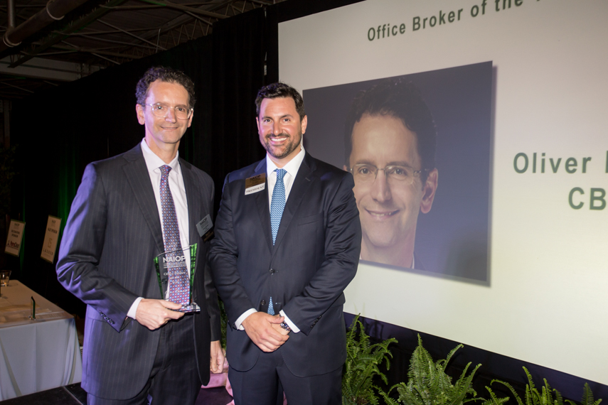 Oliver Barakat accepting the NAIOP Broker of the Year Award